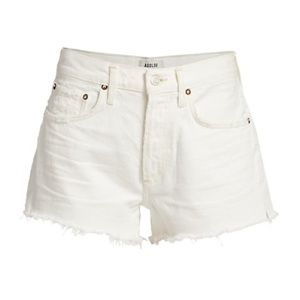 AGOLDE Parker Cut-Off Denim Shorts in White